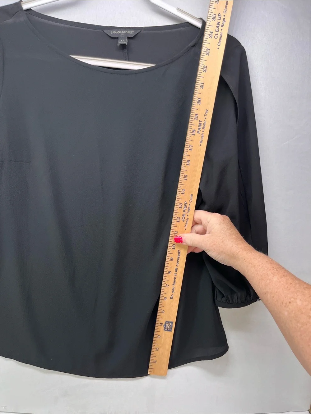 Banana Republic Black Boat Neck 3/4 Sleeve Blouse